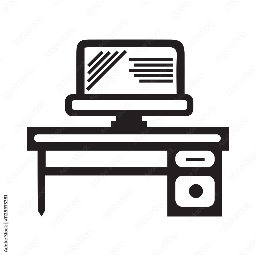 office desk icon vector sign illustration office desk icon vector sign illustration