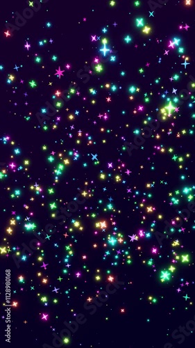 looped animation vibration of multicolored stars