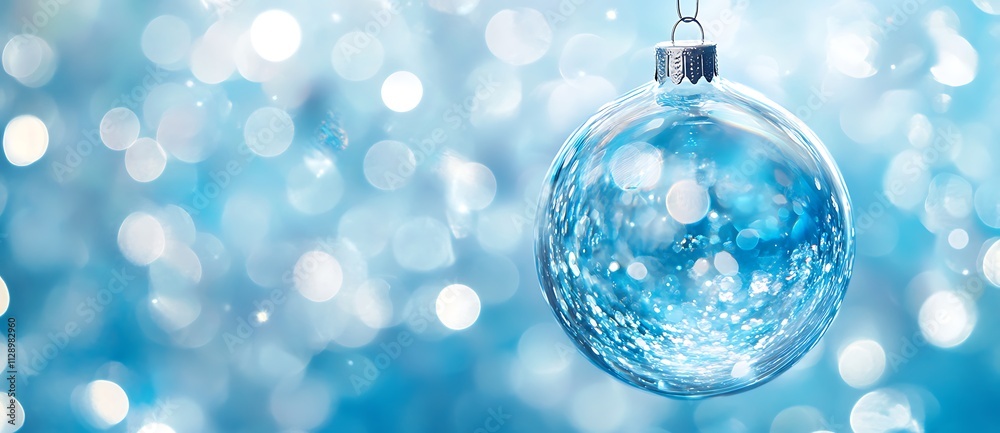 Clear Christmas Bauble with Delicate Snowflakes: Holiday Ornament Decoration Clear Christmas Bauble with Delicate Snowflakes: Holiday Ornament Decoration