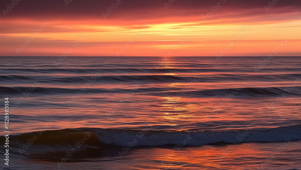 Obraz premium a sunset over a body of water