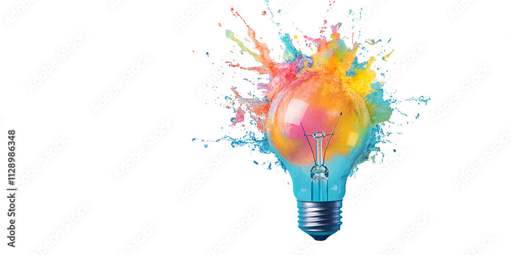 Light Bulb with Colorful Paint Splash Light Bulb with Colorful Paint Splash