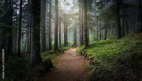 atmospheric forest trail background nature photography