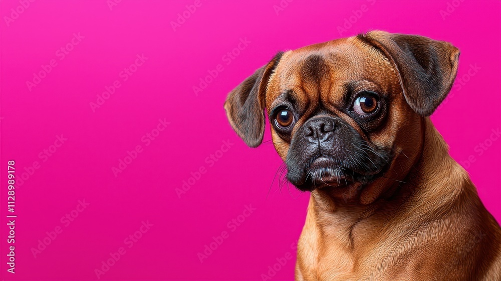 A brown dog with a pink background A brown dog with a pink background