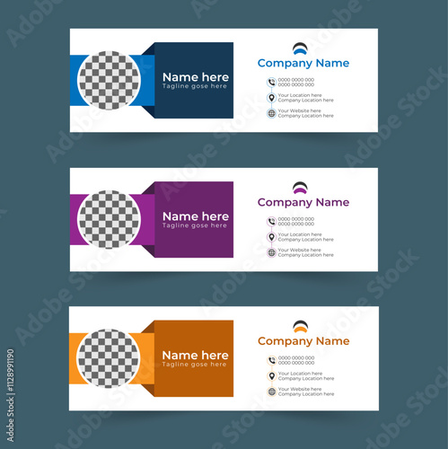 business Email signature design, minimal style email signature card template in horizontal design