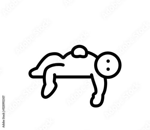 無気力な人のシンプルなイラスト　ベクター
