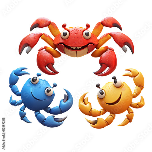 red crab on white background photo