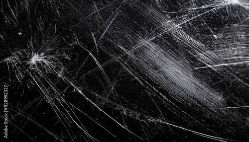 white dust and scratches on a black background the texture of dirt on the glass