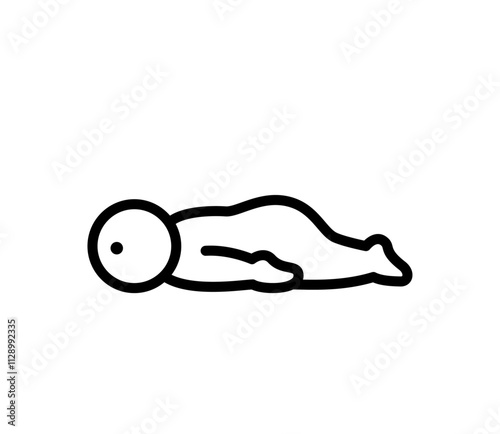 うつ伏せの人のシンプルなイラスト　ベクター
