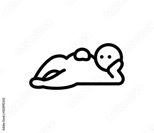 寝転んでリラックスする人のイラスト　ベクター
