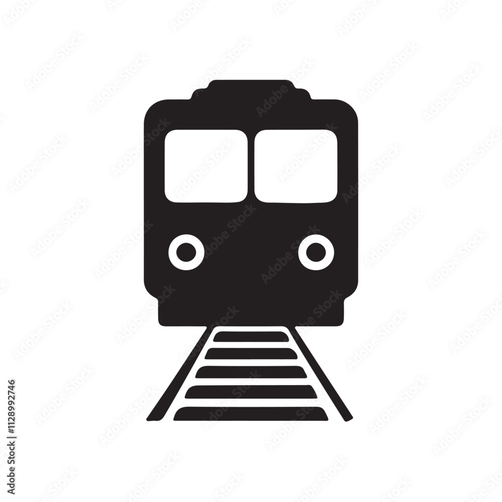 Fototapeta premium train icon front view vector illustration