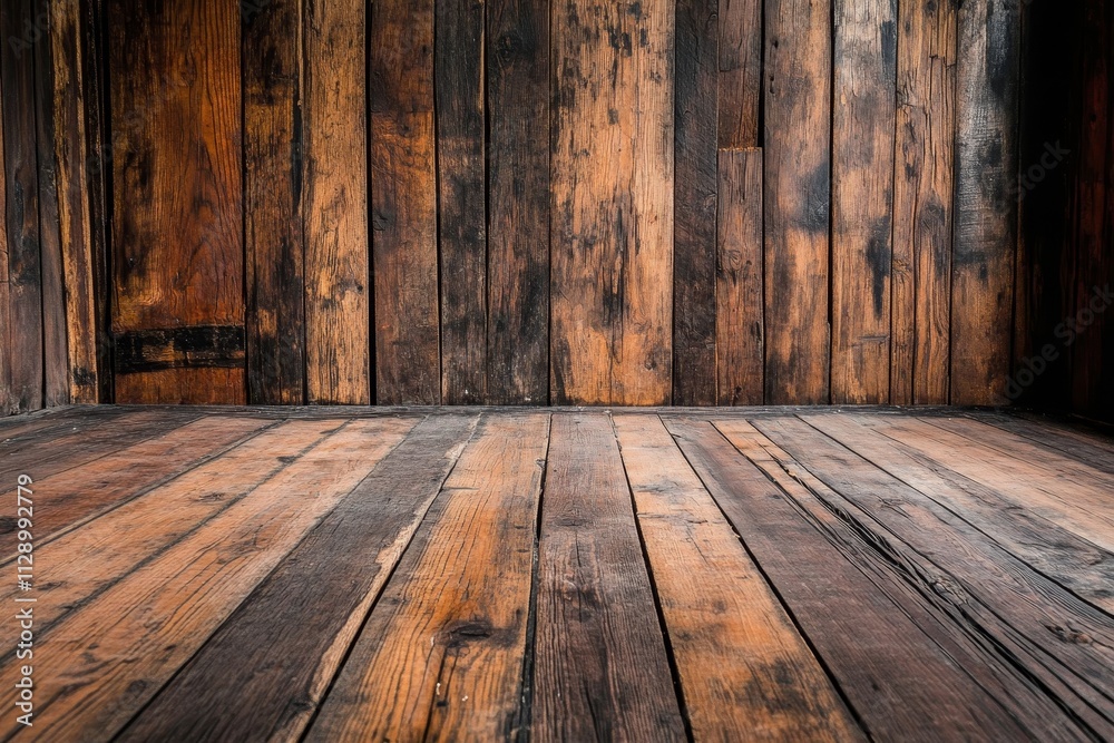 Rustic wooden wall and floor background. (2) Rustic wooden wall and floor background. (2)