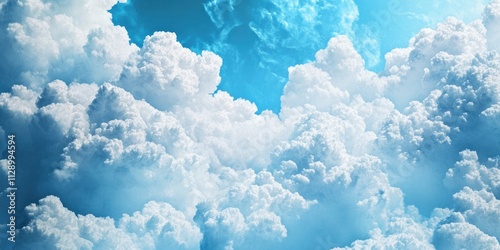 Abstract white and blue cloud background.