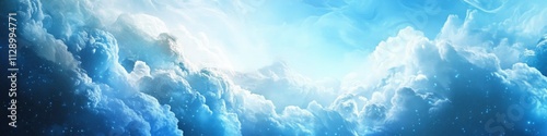 Abstract white and blue cloud background.