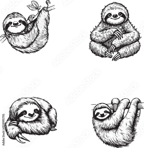 Relaxed Sloth Illustrations: Capturing the Essence of Leisure