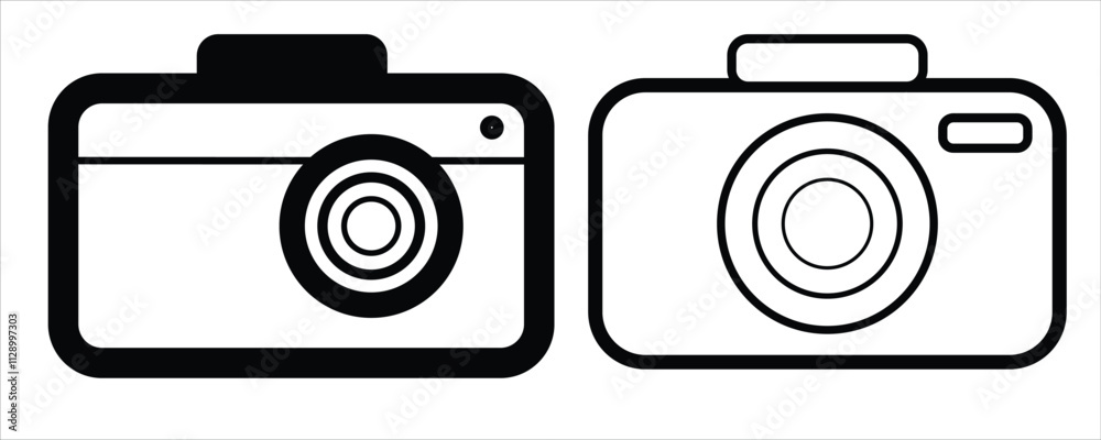 Camera outline icon on white background. Editable stroke. Vector illustration.eps 10.