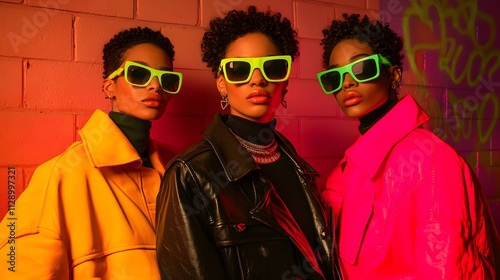 80s Inspired Fashion Lookbook with Bold Colors photo