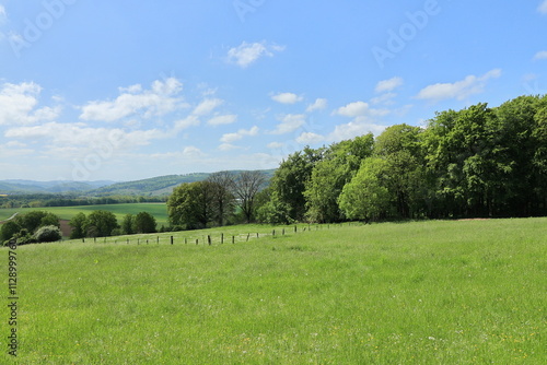 Blick auf die Frühlingshafte Naturlandschaft der Stadt Balve im Sauerland	 photo