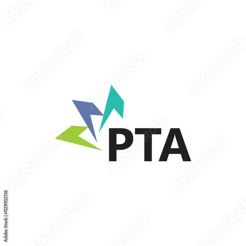 PTA letter logo design on white background. Creative  modern PTA letter logo design. Vector design.