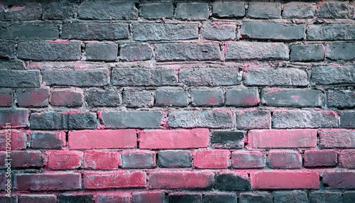 old brick wall of gray and pink