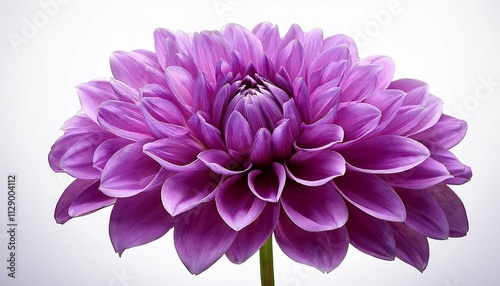 purple flower on a white background isolated with clipping path closeup big shaggy flower dahlia