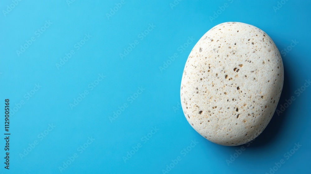 Natural Stone Object on Vibrant Blue Background Minimalist Photography Studio Environment Close-Up View Still Life Concept Natural Stone Object on Vibrant Blue Background Minimalist Photography Studio Environment Close-Up View Still Life Concept