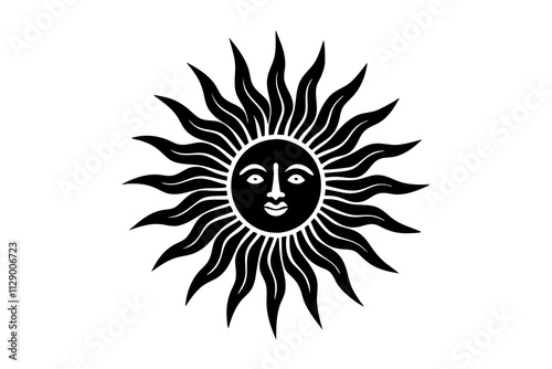 Boho Sunface Line Art Design