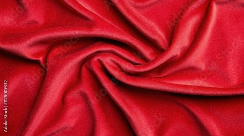 Luxurious Red Silk Fabric with Soft Texture and Elegant Drapery