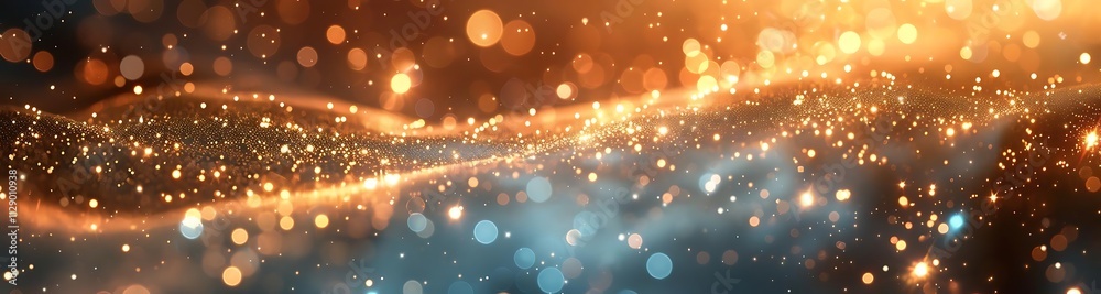 Abstract gold and blue sparkling wave background. Abstract gold and blue sparkling wave background.