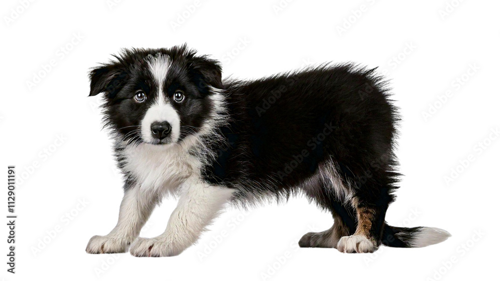 Adorable Border Collie Puppy Posing Against Black Background A Delightful Image of a Young Dog Adorable Border Collie Puppy Posing Against Black Background A Delightful Image of a Young Dog
