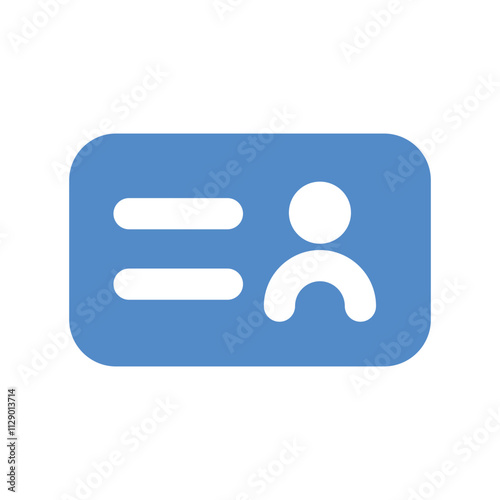 Simple Blue Rectangular Icon Representing a Generic Ticket or Voucher