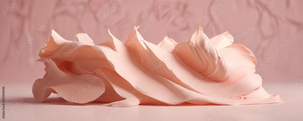 Soft peach cream smear on a pale pink background with subtle texture and gentle gradient, smooth surface, Soft peach cream smear on a pale pink background with subtle texture and gentle gradient, smooth surface,