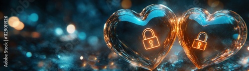 Two beautiful heart-shaped locks representing love and security.