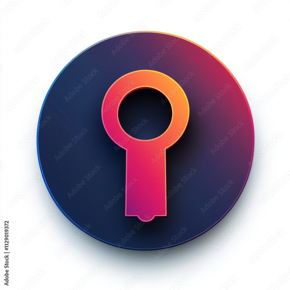 Stylish Keyhole Icon Design Stylish Keyhole Icon Design