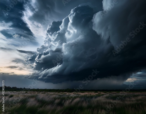 The dark sky with heavy clouds converging and a violent storm before the rain.Bad or moody