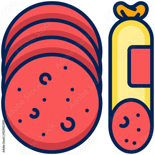 Salami Filled Line icon
