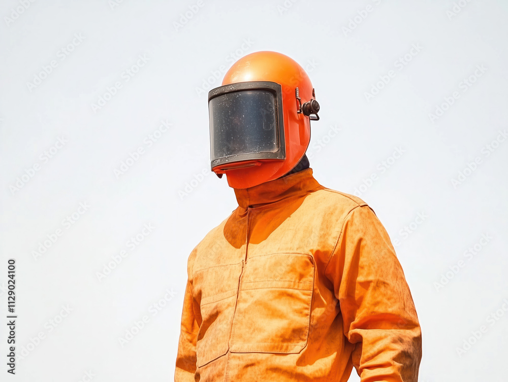 Welder Performing Precision Work Against a Clean, White Background Welder Performing Precision Work Against a Clean, White Background
