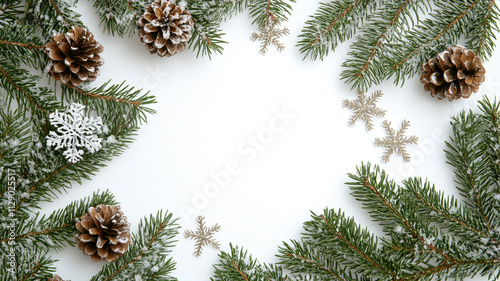 Wallpaper Mural a christmas card design from fir tree branches. - template with copy space for text. Torontodigital.ca