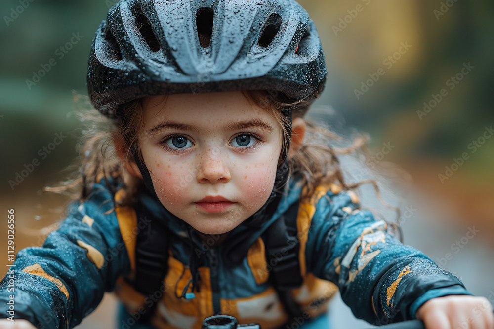 Kinder auf Fahrradtour im Wald Kinder auf Fahrradtour im Wald