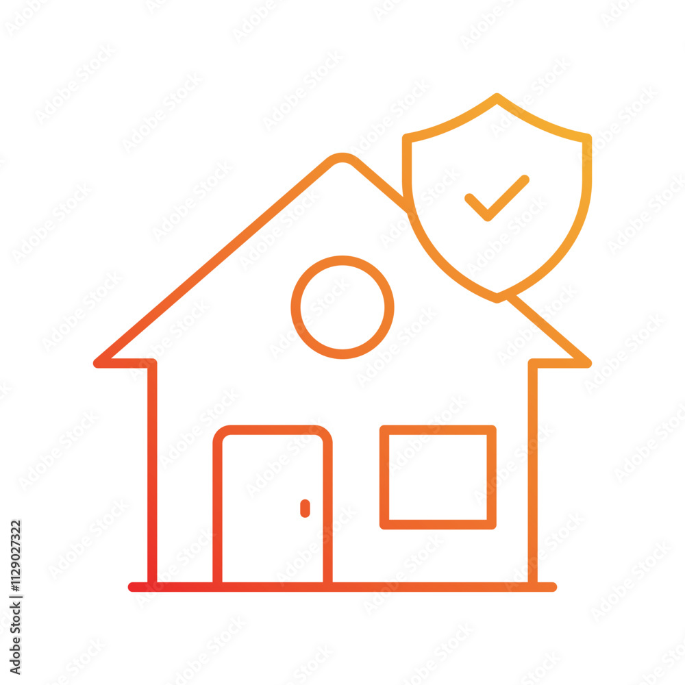 Home Insurance gradient icon with white background vector stock illustration Home Insurance gradient icon with white background vector stock illustration