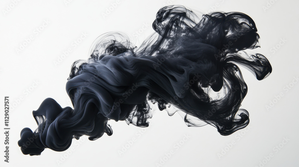 Abstract representation of black ink swirling in water, creating dynamic shapes Abstract representation of black ink swirling in water, creating dynamic shapes