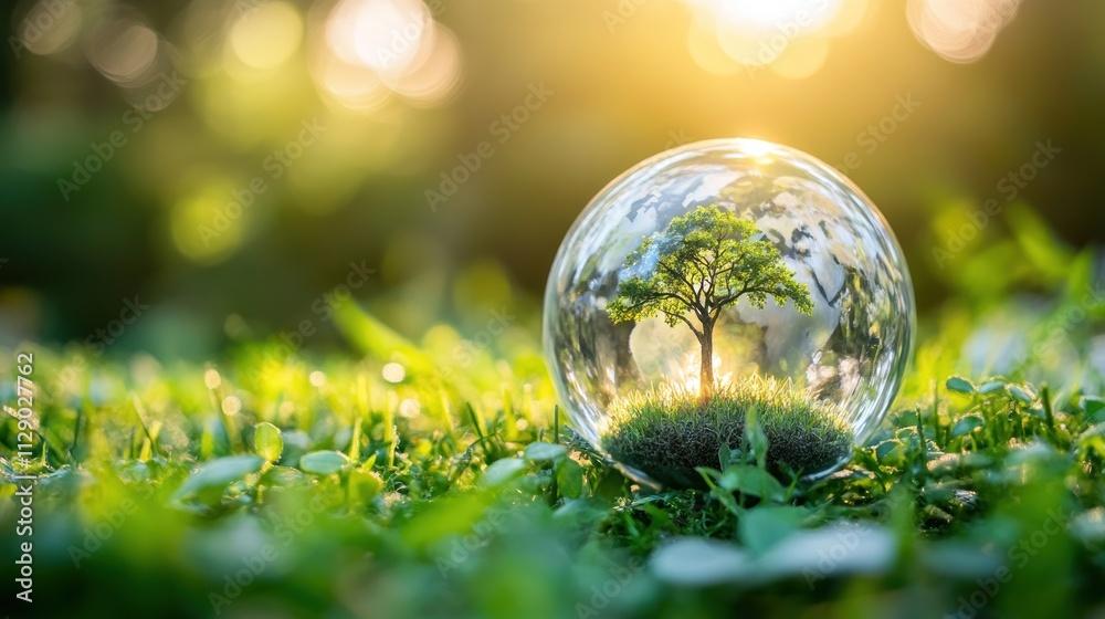 Fragile Ecosystem: A Tree in a Glass Globe Fragile Ecosystem: A Tree in a Glass Globe