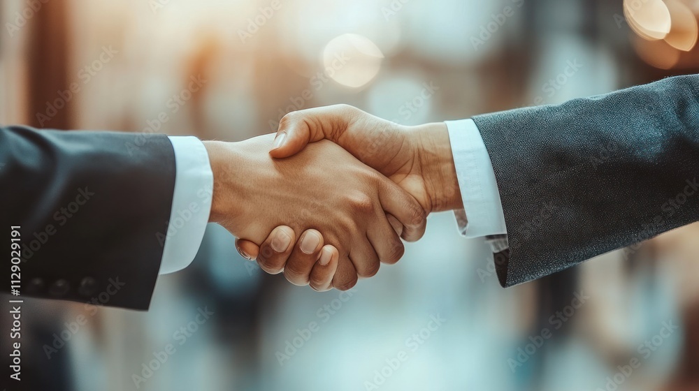 A Strong Business Partnership: Handshake Symbolizing Collaboration, Trust, and Success A Strong Business Partnership: Handshake Symbolizing Collaboration, Trust, and Success