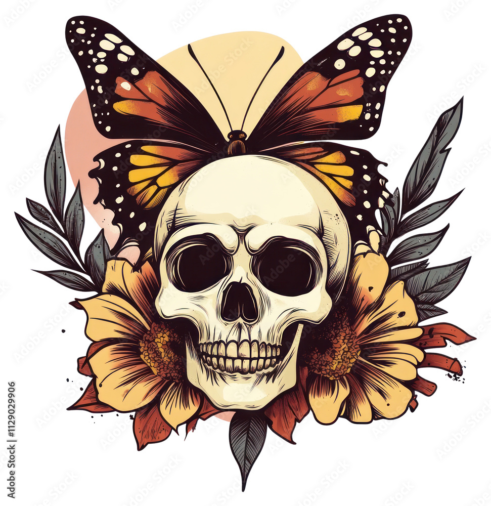 Fototapeta premium PNG Art illustration butterfly vintage.