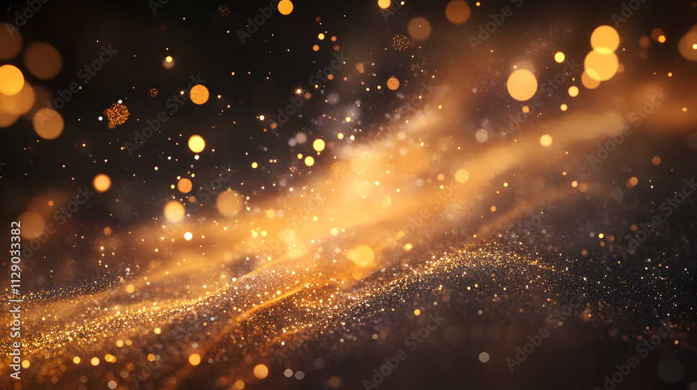 Fototapeta premium Golden Glitter Sparkles Abstract Background