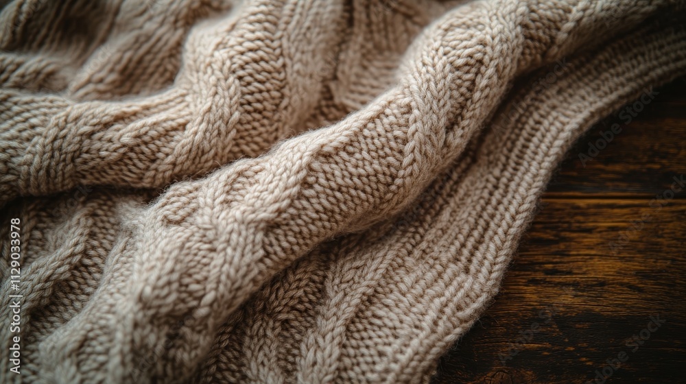 A knitted sweater with a brown color and a brown and white pattern A knitted sweater with a brown color and a brown and white pattern