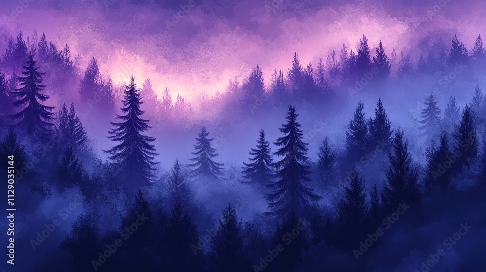 Enchanted Purple Forest: A Mystical Dawn Enchanted Purple Forest: A Mystical Dawn