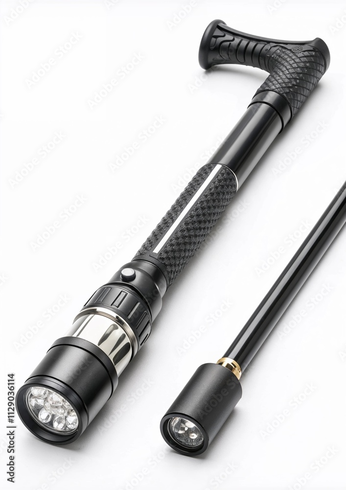 Carbon fiber walking cane with built-in LED flashlight Carbon fiber walking cane with built-in LED flashlight