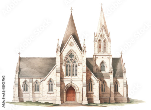 PNG Church architecture building drawing.