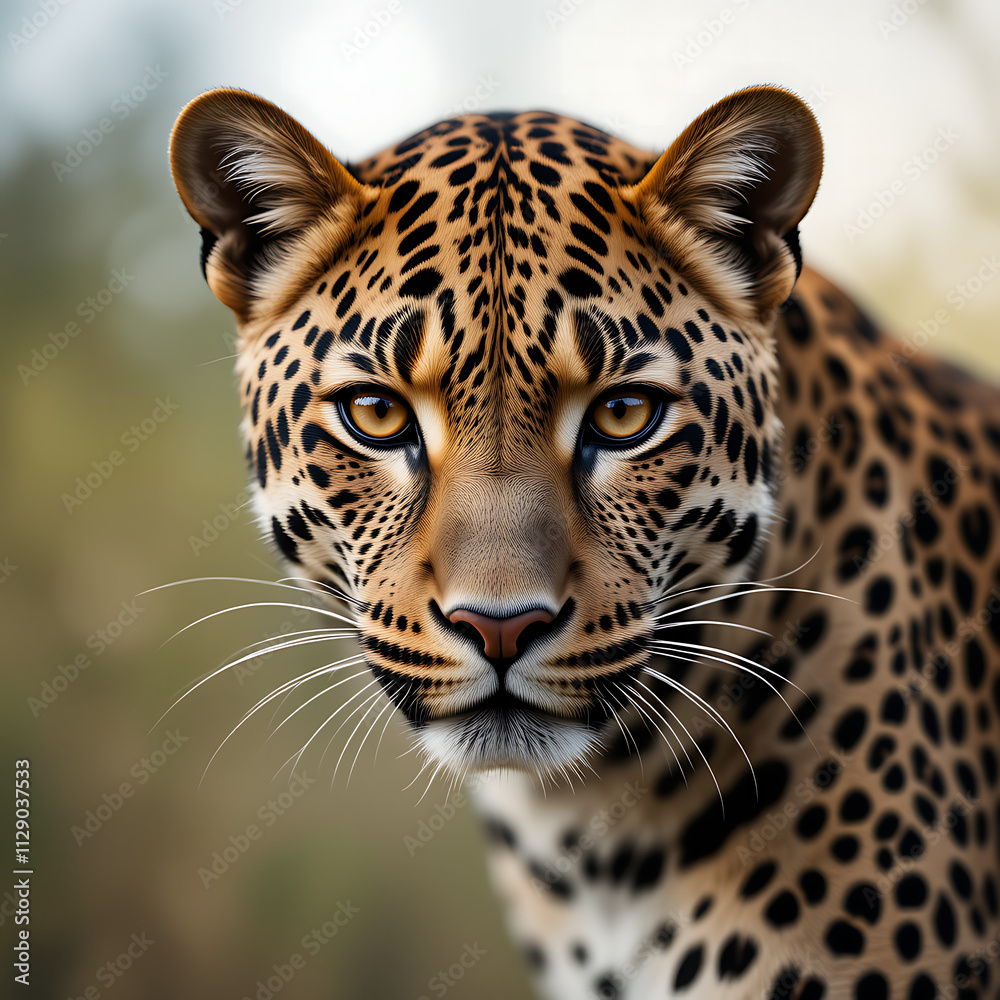 Beautiful African Leopard Looking at the Camera – AI Generated Wildlife Art. A stunning AI-generated illustration of an African leopard gazing directly into the camera with captivating eyes Beautiful African Leopard Looking at the Camera – AI Generated Wildlife Art. A stunning AI-generated illustration of an African leopard gazing directly into the camera with captivating eyes