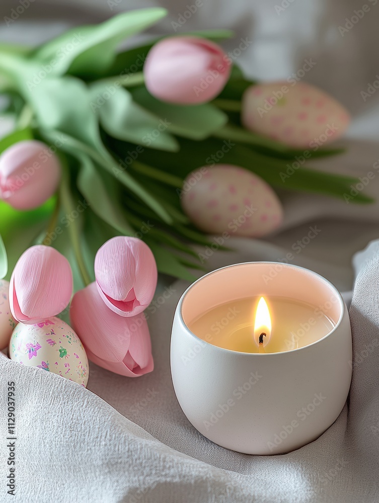 A soft and peaceful Easter morning scene A soft and peaceful Easter morning scene